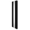 Oval Panel Radiator With Mirror 1800mm x 500mm Modern Designer Double Column Vertical Heater Matt Black Carbon Steel Wall Mounted Kitchen Living Room Cleaning Brush Fixing Kit & Brackets