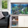 MonsterShop Fish Tank Aquarium & Starter Accessories, White Cabinet, White Gravel, 4ft, 300L