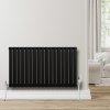 Oval Single Column Radiator & Valves - 600mm x 1020mm - Black