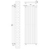 Oval Single Column Radiator - 1800 x 600mm - Anthracite Grey