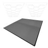 Vented Modular Interlocking Flooring Tiles x 225 Grey With Edges & Hexagon LED Lighting 28 White Lights & Border 6500K 3 Mount Options & Suspended Ceiling Kit Single Garage Floor Mat 6m x 6m 36m2
