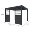 Anthracite Aluminium Pergola With White Blinds, 2 x Side Panels & LED Lights - 3m x 3m