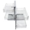 KuKoo RH Magic Corner Kitchen Pull Out Baskets, Slide Out 90-100cm Unit, 4 Metal Storage Drawers