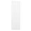 Oval Column Radiator 1600mm x 480mm Modern Designer Double Panel Central Heating Heater Gloss White Carbon Steel Vertical Kitchen Living Room Bathroom FREE Cleaning Brush Fixing Kit & Brackets