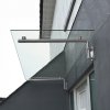 MonsterShop 1440 x 800mm Glass Canopy, 4 Stainless Steel Brackets, Front/Back Door Porch Shelter