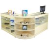 MonsterShop Jupiter Shop Counter Cabinets & Retail Display Glass Showcase Set, Maple, Melamine MDF