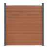 Composite Fence Panels, Angled Piece & LED Posts 6ft x 31.5ft - Brown