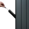 Aluminium Designer Radiator 1800mm x 475mm Vertical Double Flat Panel Column Lightweight Modern Central Heating Heater Matt Anthracite Grey Kitchen Living Room FREE Cleaning Brush Fixing Kit Brackets