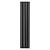 Oval Column Radiator 1800mm x 360mm Modern Designer Double Panel Central Heating Heater Matt Black Carbon Steel Vertical Kitchen Living Room Bathroom FREE Cleaning Brush Fixing Kit & Brackets
