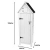 Wooden Garden Storage Shed White Tool Organiser Cabinet Beach Hut Sentry Box Lockable Doors 3 Corner Shelves 4 Door Hooks Roof Hatch Padlock 4 Keys Ground Fixing Kit Screw Covers Fir Wood Asphalt Roof