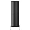 Oval Single Column Radiator & Valves - 1600mm x 480mm - Black