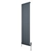 Oval Single Column Radiator & Valves - 1800mm x 480mm - Anthracite Grey