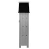 Wooden Garden Storage Shed Grey Tool Organiser Cabinet Beach Hut Sentry Box Lockable Doors 3 Corner Shelves 4 Door Hooks Roof Hatch Padlock 4 Keys Ground Fixing Kit Screw Covers Fir Wood Asphalt Roof