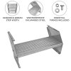 Metal Staircase Additional 1 Step Adjustable Height 60cm / 600mm Wide Galvanised Steel Silver Steps Weatherproof Grate Outdoor Garden Patio Modular Stairs 5mm Rod Thickness FREE Fixing Kit