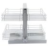 KuKoo RH Magic Corner Kitchen Pull Out Baskets, Slide Out 90-100cm Unit, 4 Metal Storage Drawers