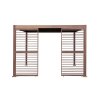 Wood Effect Aluminium Pergola 3 x 3m with 2 Louvre Panels