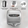 Maxblast Automatic Hand Dryer HEPA Filter High Speed Commercial Toilet Bathroom Energy Saving Electric 7 Second Dry Time Auto Cut Off Polished Stainless Steel Silver 72DB Wall Mounted FREE Fixing Kit