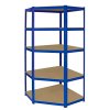 1 x Corner Garage Racking Unit & 2 x Single Racking Storage Units / 5 T-Rax Blue Steel & MDF Shelves / 4125kg capacity / 265kg per shelf / Free Rubber Mallet