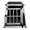 Pet Car Transport Crate Cage Aluminium Travel Box Trapezoidal Dog Cat Puppy Carrier Estate Vehicle 1 Door 50 x 54 x 69cm | FREE Plastic Washable Mat