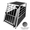 Pet Car Transport Crate Cage Large Aluminium Travel Box Trapezoidal Dog Cat Puppy Carrier Estate Vehicle 1 Door 69 x 65 x 90cm | FREE Plastic Washable Mat