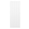 Oval Column Radiator 1600mm x 600mm Modern Designer Double Panel Central Heating Heater Gloss White Carbon Steel Vertical Kitchen Living Room Bathroom FREE Cleaning Brush Fixing Kit & Brackets