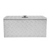 Aluminium Tool Box 102L Lockable Chest 2 Keys Trailer Truck Van Locker Boxes Storage Heavy Duty Checker Plate Rubber Base Liner & Seal Gas Struts Carry Case XL 32