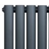 Oval Single Column Radiator & Valves - 1800mm x 240mm - Anthracite Grey