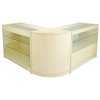 MonsterShop Solar Shop Counters Set & Glass Retail Showcase Cabinet Display, Maple, Melamine MDF