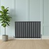 Flat Single Column Radiator & Valves - 600mm x 910mm - Anthracite Grey