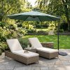 Cantilever Parasol 3m With Half Fan Base - Green