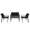 Rattan Patio Furniture Set - Black