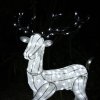 Outdoor Reindeer Christmas Light Up Decorations Standing Stag Garden Xmas Decoration Figure with 200 Cool White LED Lights Indoor Outdoor Use
