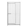 Dog Run Panels With Door Galvanised Steel Kennel Heavy Duty Walk In Animal Enclosure Pen Fence Playpen Outdoor Support Bar 8cm Bar Spacing 1.84m x 1m Modular FREE Ground Fixing Brackets & Fixing Kit