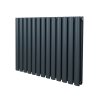 Oval Column Radiator 600mm x 780mm Modern Designer Double Panel Central Heating Heater Matt Anthracite Grey Carbon Steel Horizontal Kitchen Living Room FREE Cleaning Brush Fixing Kit & Brackets
