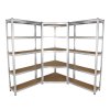2 x 90cm Heavy Duty Racking & 1 x Corner Unit / Garage Galvanised Steel Shelving