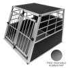 Pet Car Transport Crate Cage Large Aluminium Travel Box Trapezoidal Dog Cat Puppy Carrier Estate Vehicle 2 Doors 69 x 97 x 90cm | FREE Plastic Washable Mat