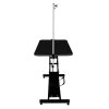 Hydraulic Pet Dog Grooming Table Lift Height Adjustable H Bar 180kg Weight Capacity Large 106cm x 61cm Black Rubber Top Professional Heavy Duty Steel Black Frame 4 Adaptable Stable Feet 3 Loop Leashes