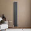 Oval Single Column Radiator - 1800 x 240mm - Anthracite Grey