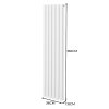 Oval Column Radiator 1600mm x 360mm & TRV Chrome Valves Modern Designer Double Panel Central Heating Heater White Steel Vertical Kitchen Living Room FREE Cleaning Brush Fixing Kit & Brackets