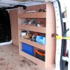 Van Lining Carpet Super Stretch + Glue & Ford Transit Custom Racking Bundle, 11m2 Black, Van Racking, Vans, Motor Homes, Cars, Shelving Unit with 4 Shelves, 12mm Plywood, 4 Tier Racking Unit