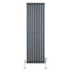 Oval Single Column Radiator & Valves - 1600mm x 480mm - Anthracite Grey