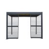 Aluminium Pergola With Anthracite Blinds, 2 x Side Panels & LED Lights - 3m x 3m