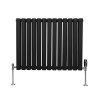 Oval Column Radiator & Valves - 600mm x 780mm – Black