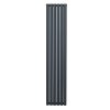 Oval Column Radiator 1800mm x 360mm Modern Designer Double Panel Central Heating Heater Matt Anthracite Grey Carbon Steel Vertical Kitchen Living Room FREE Cleaning Brush Fixing Kit & Brackets