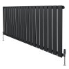 Flat Single Column Radiator & Valves - 600mm x 1400mm - Anthracite Grey