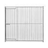 Dog Run Panels With Door Galvanised Steel Kennel Heavy Duty Walk In Animal Enclosure Pen Fence Playpen Outdoor Support Bar 5cm Bar Spacing 1.84m x 2m Modular FREE Ground Fixing Brackets & Fixing Kit