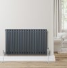 Oval Single Column Radiator - 600 x 1020mm - Anthracite Grey