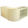 MonsterShop Saturn Shop Counters Set & Glass Retail Showcase Cabinet Display, Maple, Melamine MDF