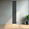 Flat Single Column Radiator - 1800 x 280mm - Black