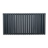 Oval Column Radiator 600mm x 1200mm Modern Designer Double Panel Central Heating Heater Matt Anthracite Grey Carbon Steel Horizontal Kitchen Living Room FREE Cleaning Brush Fixing Kit & Brackets